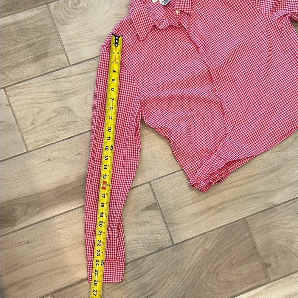 Vintage Evan Picone Pink Gingham Wrap Blouse - Picture 9 of 9